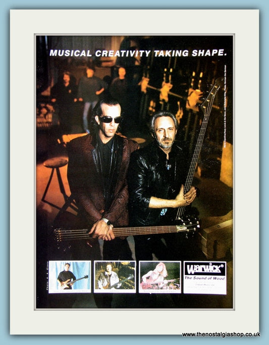 Warwick, with John Entwistle and Mario Cipollina. Original Advert 1991 (ref AD2218)