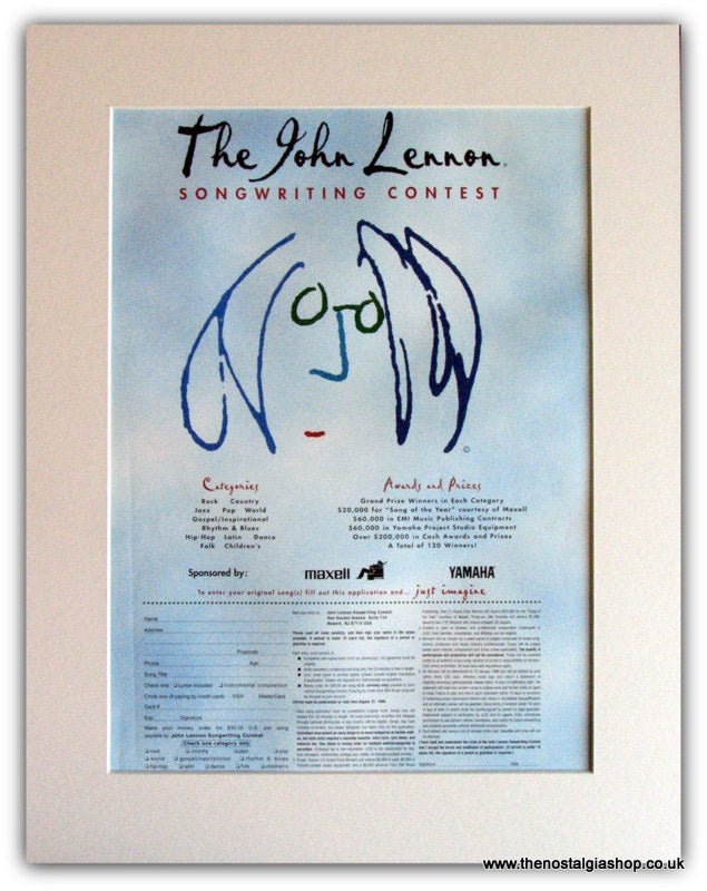 John Lennon Songwriting Contest 1998 Advert (ref AD1783)