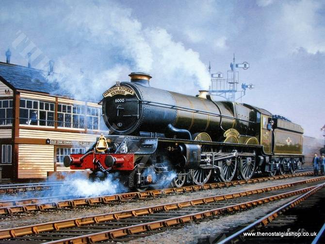 King George V at Old Oak Common. Railway print (ref N116)