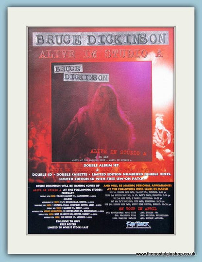 Bruce Dickinson Skunkworks & Alive In Studio A  Set Of 2 Original Music Adverts 1996 (ref AD3461)