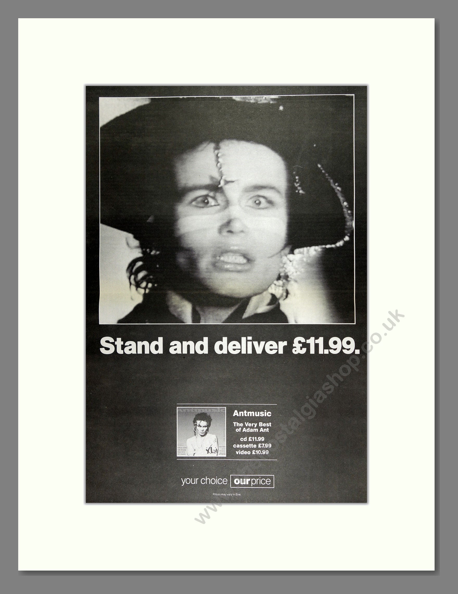 Adam Ant - Antmusic. Vintage Advert 1993 (ref AD16005)