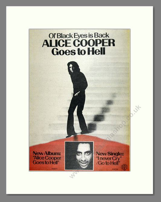 Alice Cooper - Alice Cooper Goes to Hell. Vintage Advert 1976 (ref AD16013)