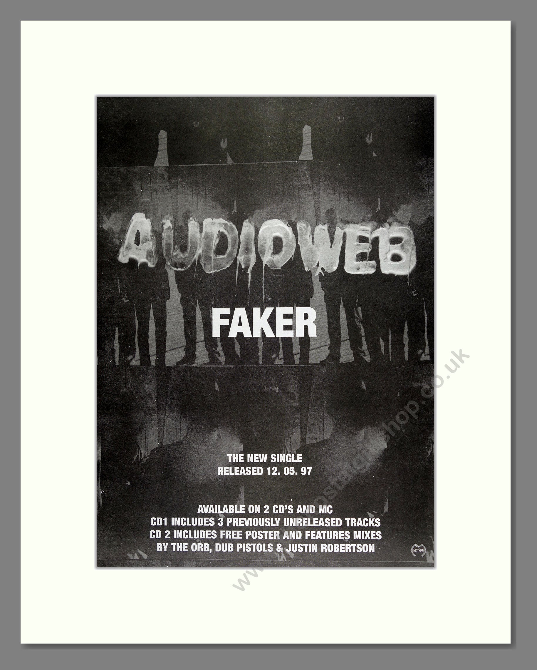 Audioweb - Faker. Vintage Advert 1997 (ref AD16031)