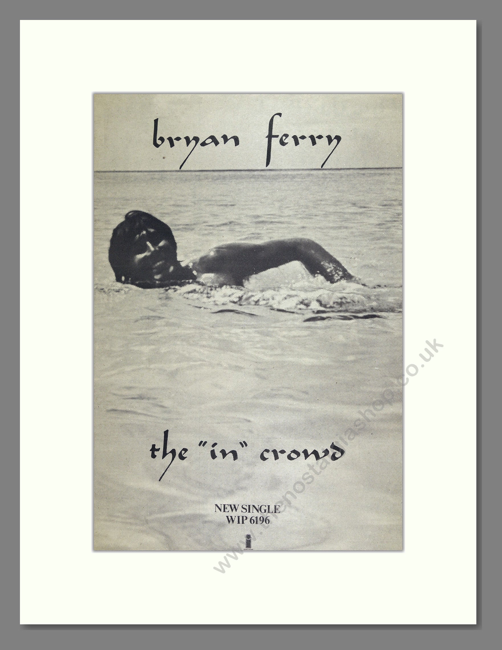 Bryan Ferry - The In Crowd. Vintage Advert 1974 (ref AD16033)