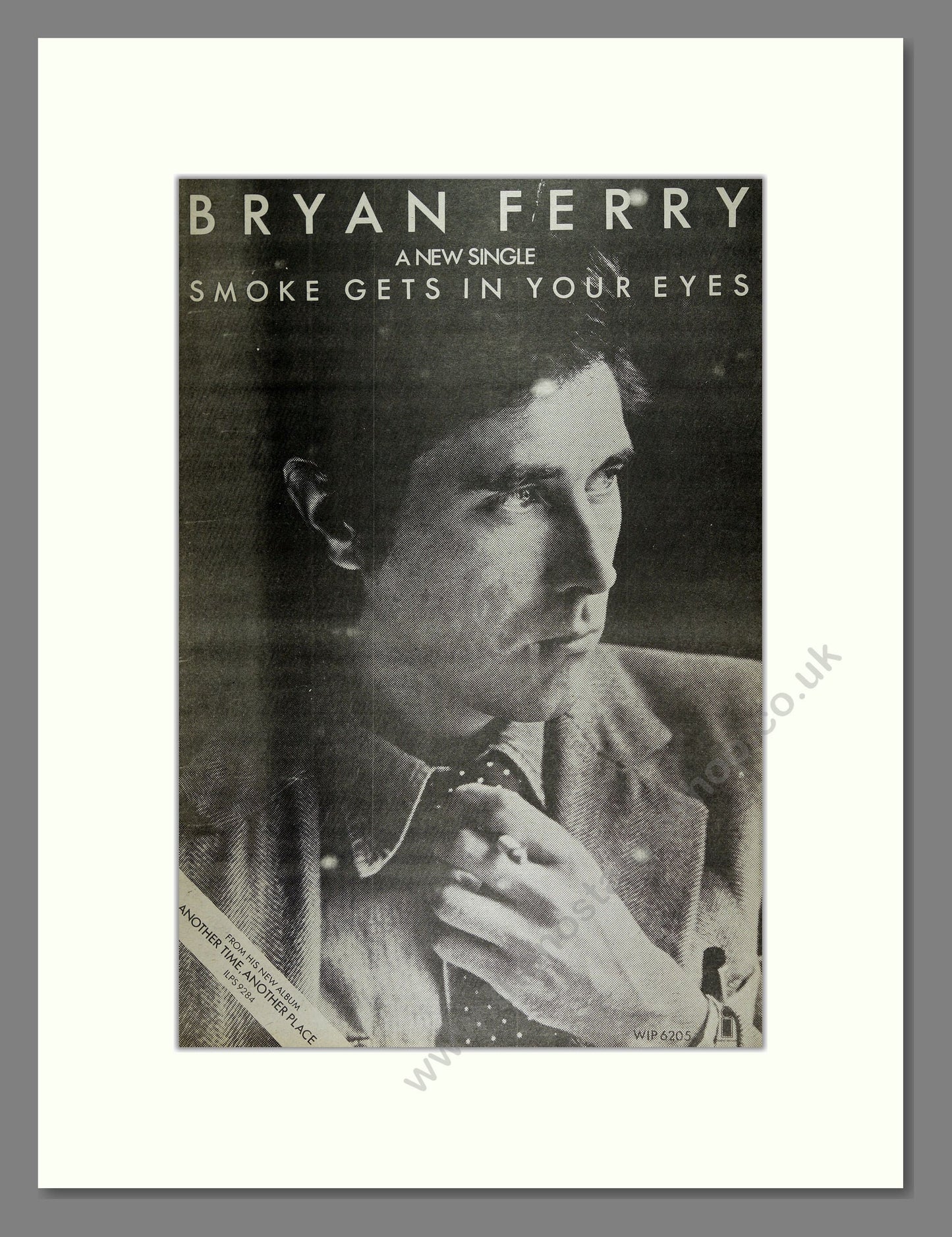 Bryan Ferry - Smoke Gets in Your Eyes. Vintage Advert 1974 (ref AD16036)