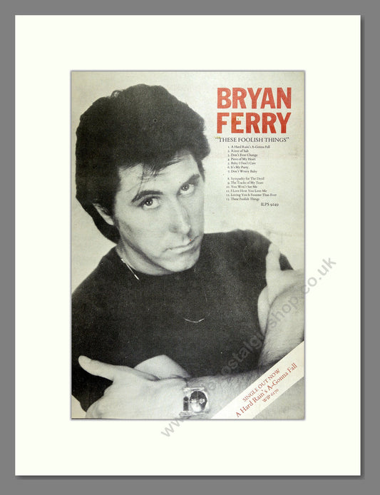 Bryan Ferry - These Foolish Things. Vintage Advert 1973 (ref AD16037)