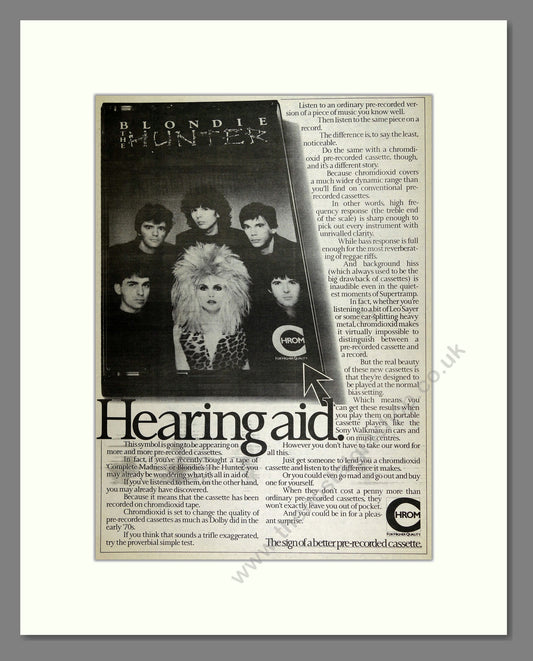 Blondie - Hunter. Vintage Advert 1982 (ref AD16039)