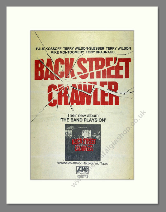 Back Street Crawler - The Band Plays On. Vintage Advert 1975 (ref AD16042)