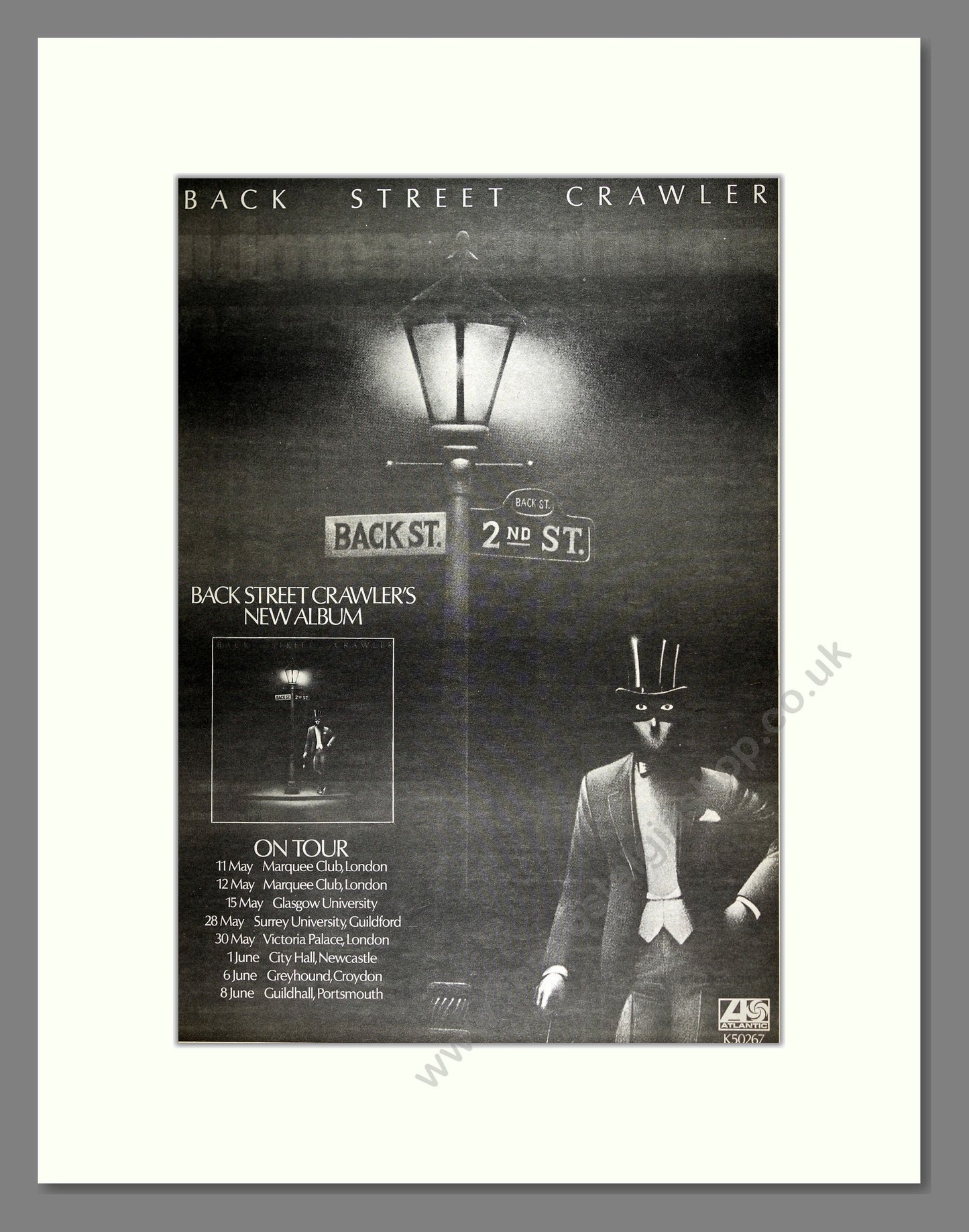 Back Street Crawler - 2nd Street. Vintage Advert 1976 (ref AD16043)