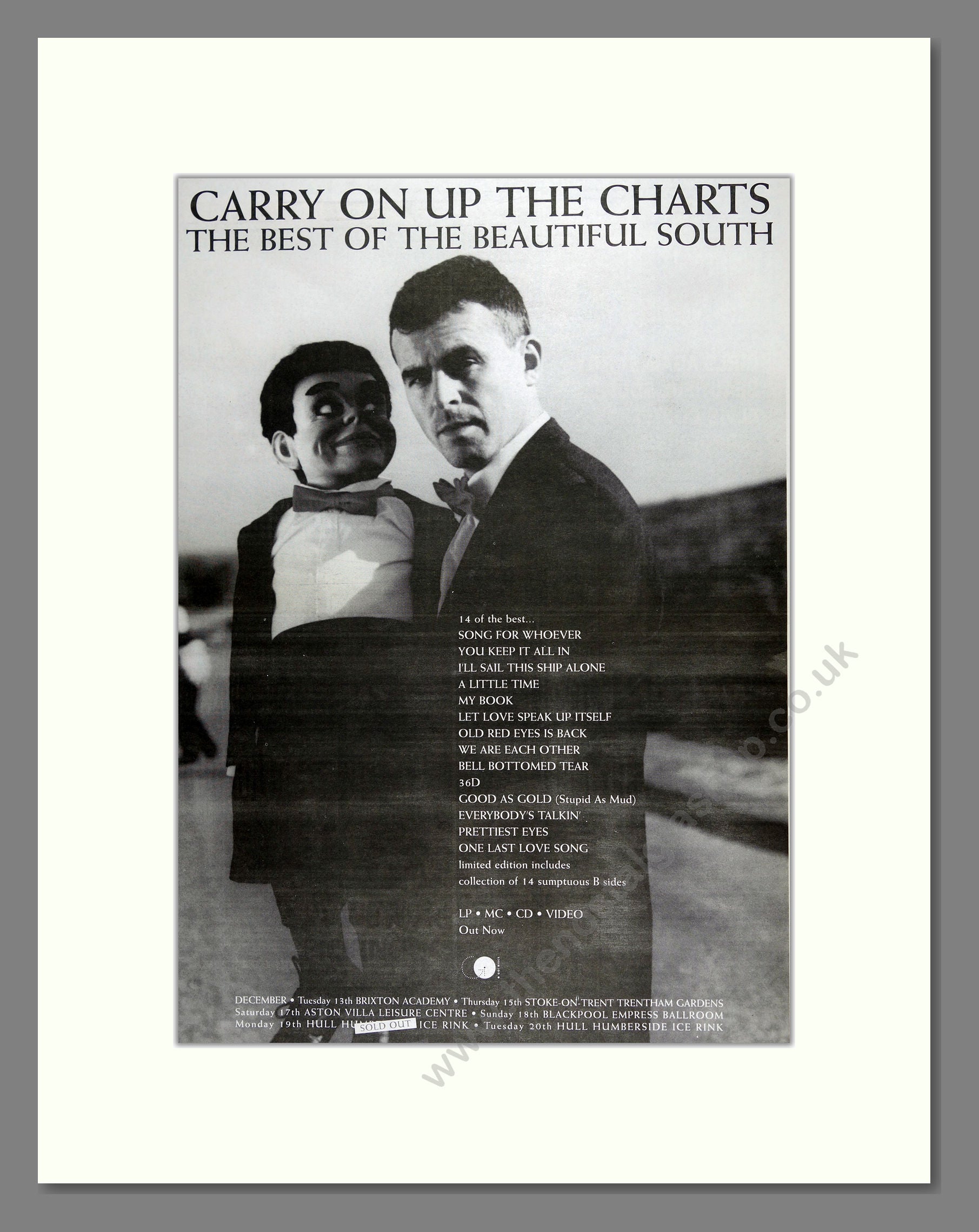 Beautiful South (The) - Carry on up the Charts . Vintage Advert 1994 (ref AD16047)