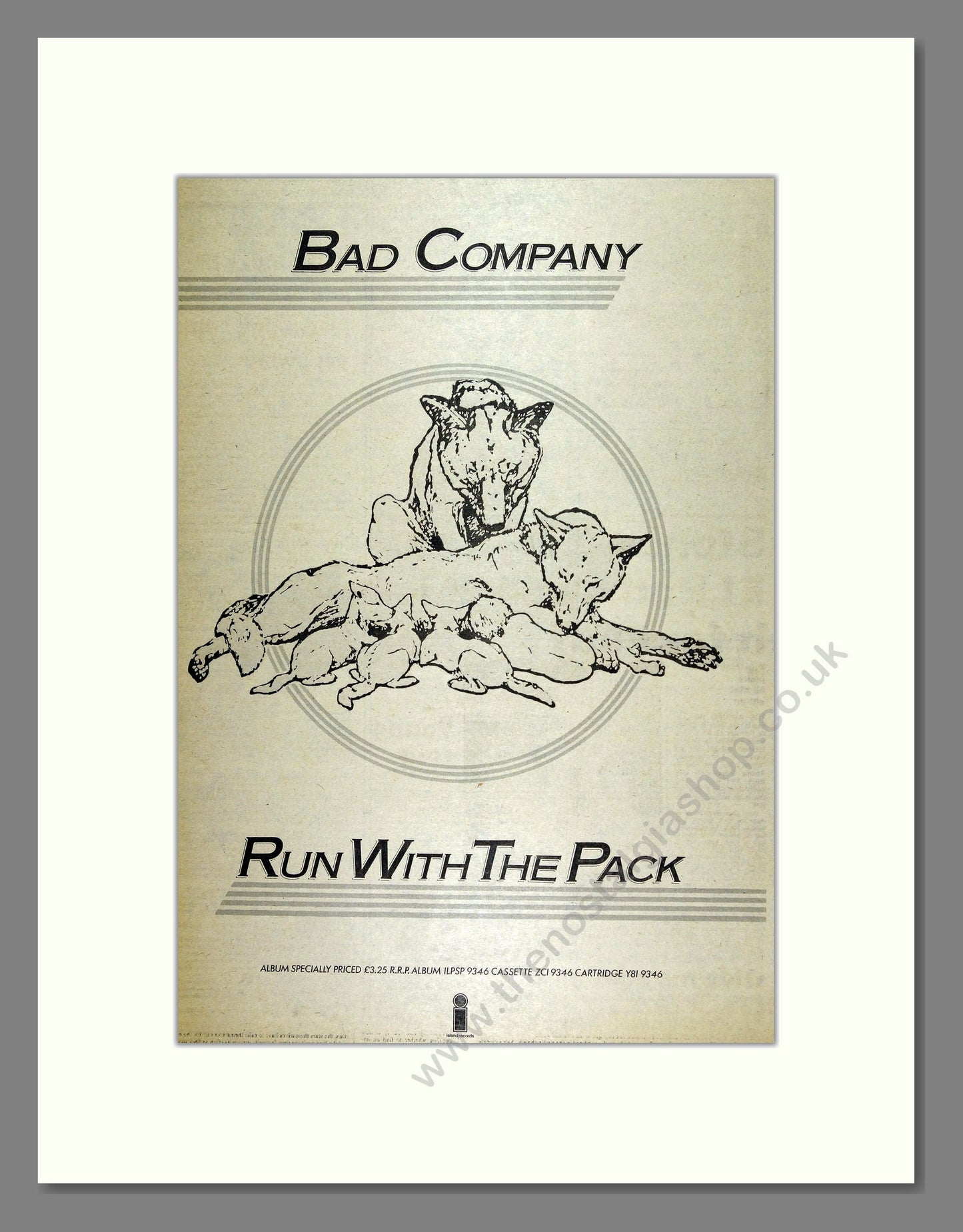 Bad Company - Run With the Pack. Vintage Advert 1976 (ref AD16069)