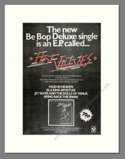 Be Bop Deluxe - Hot Valves. Vintage Advert 1976 (ref AD16076)