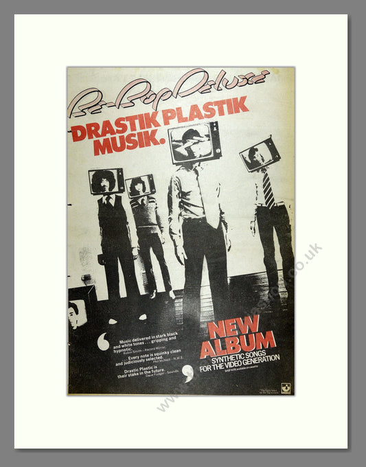 Be Bop Deluxe - Drastik Plastik Musik. Vintage Advert 1978 (ref AD16077)