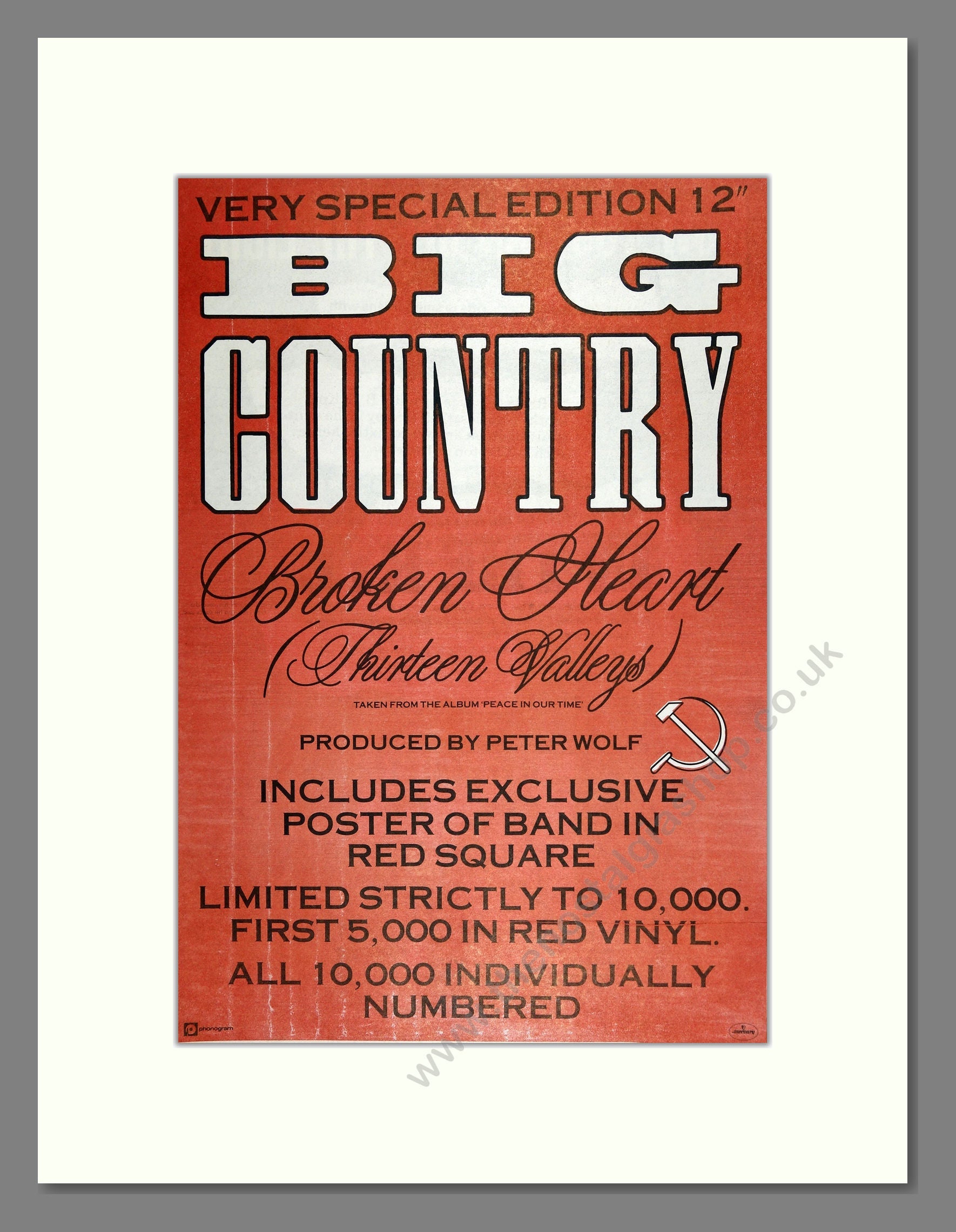 Big Country - Broken Heart. Vintage Advert 1988 (ref AD16102)