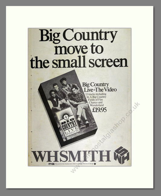 Big Country - Live: The Video. Vintage Advert 1984 (ref AD16103)