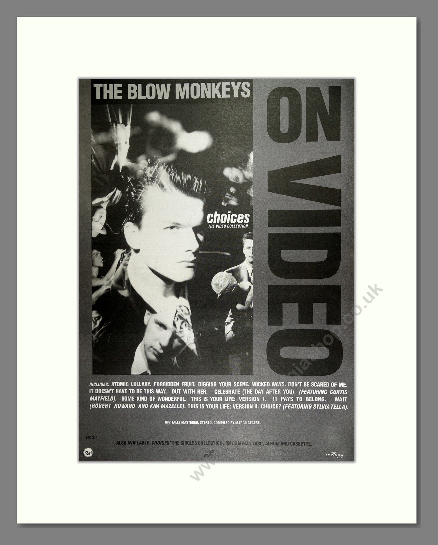 Blow Monkeys (The) - Choices on Video. Vintage Advert 1989 (ref AD16106)