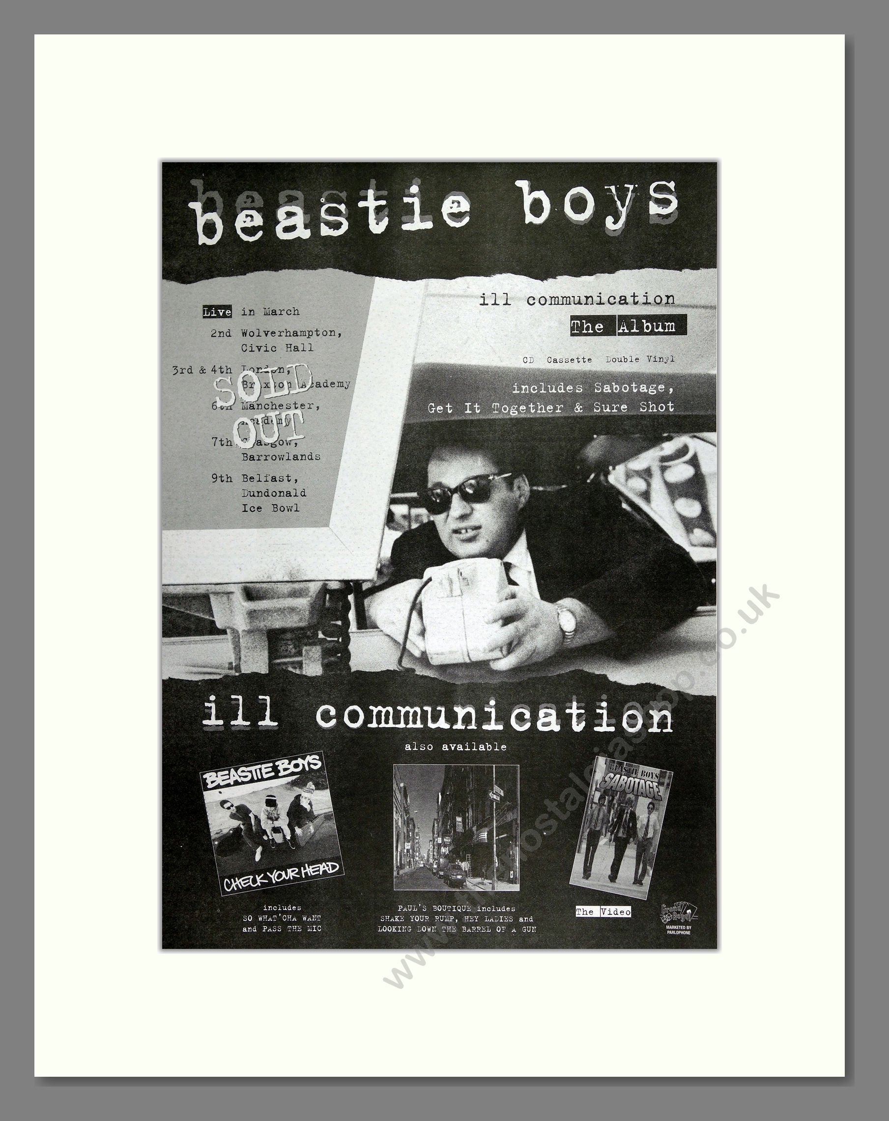 Beastie Boys - Ill Communication. Vintage Advert 1995 (ref AD16115)