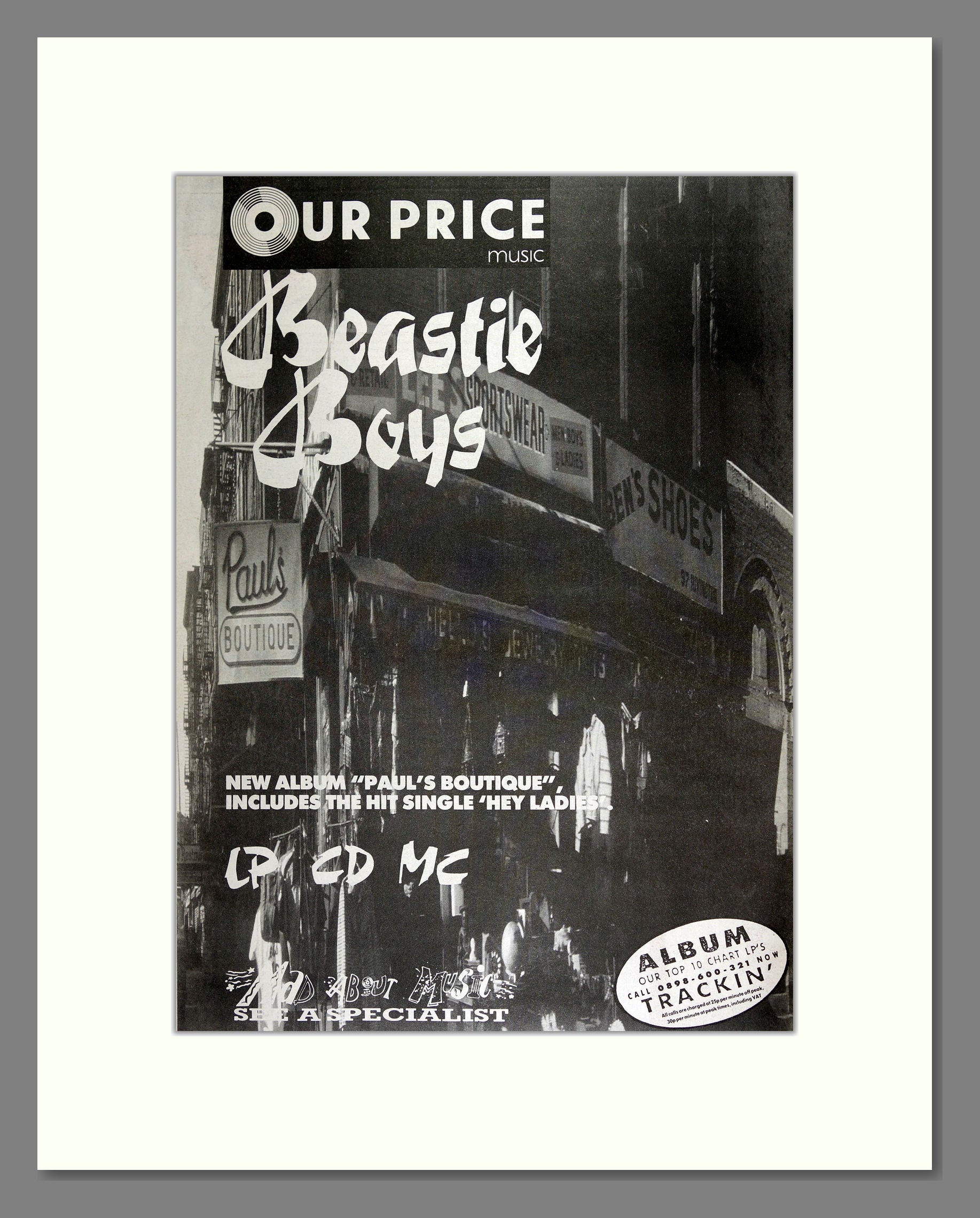 Beastie Boys - Paul's Boutique. Vintage Advert 1989 (ref AD16117)