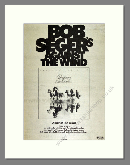 Bob Seger - Against the Wind. Vintage Advert 1980 (ref AD16118)