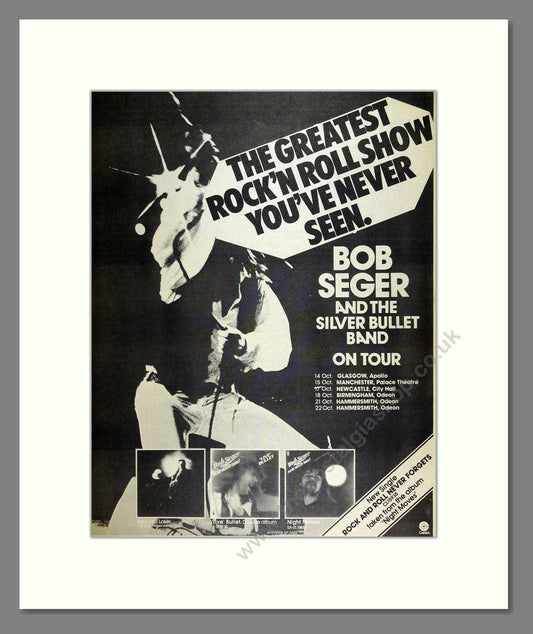 Bob Seger - UK Tour. Vintage Advert 1977 (ref AD16124)