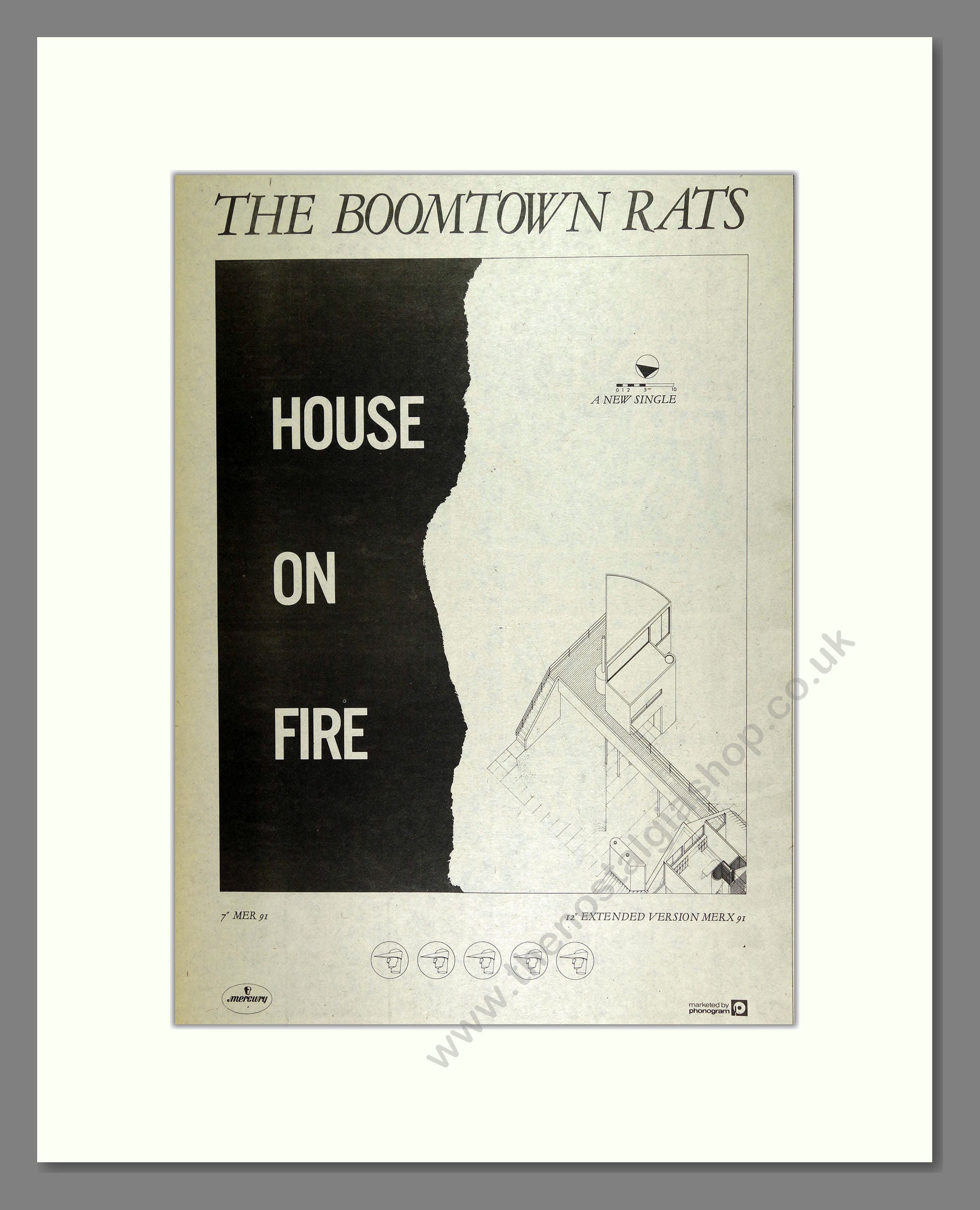 Boomtown Rats - House on Fire. Vintage Advert 1982 (ref AD16134)