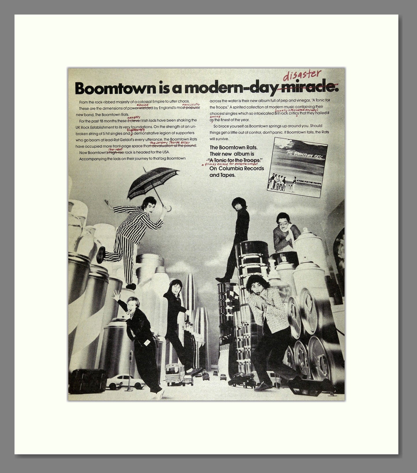 Boomtown Rats - Tonic for the Troops. Vintage Advert 1979 (ref AD16137)