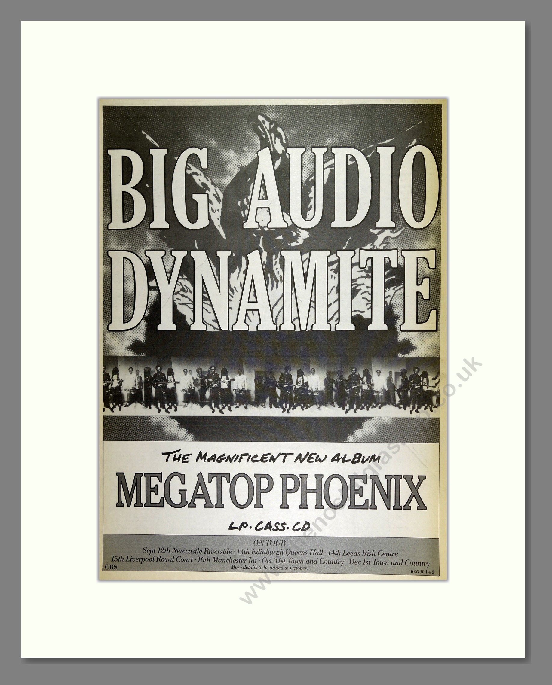 Big Audio Dynamite - Megatop Phoenix. Vintage Advert 1989 (ref AD16160)