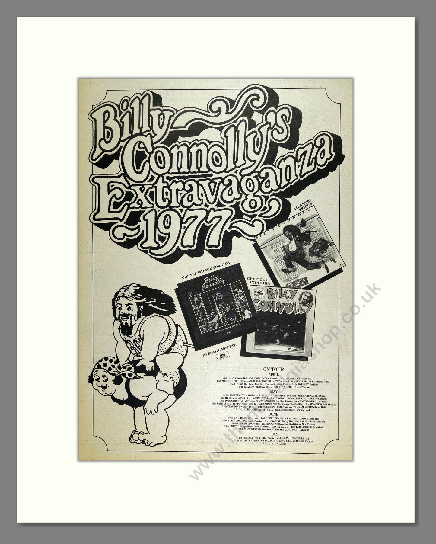 Billy Connolly - Extravaganza. Vintage Advert 1977 (ref AD16167)