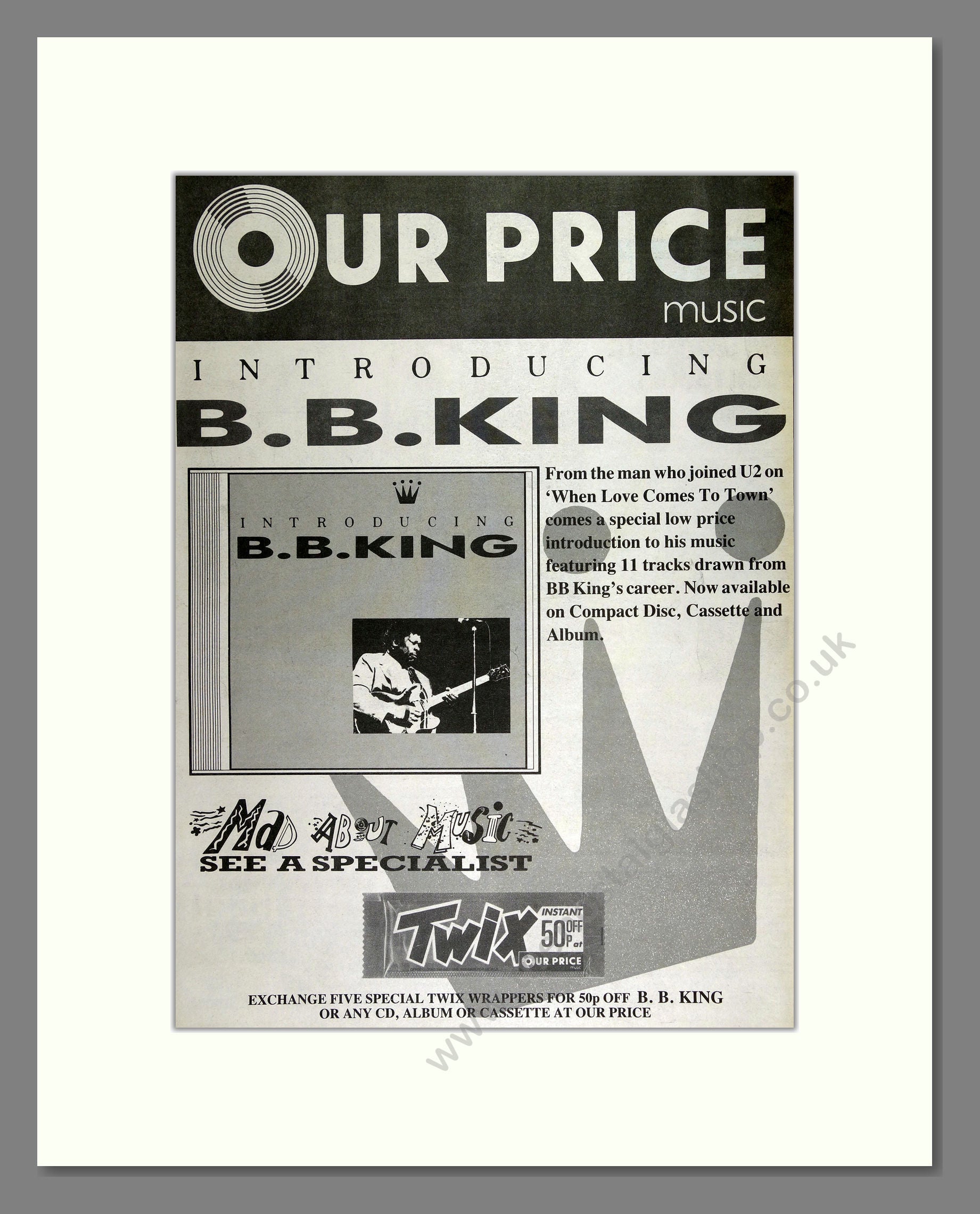 B.B.King - Introducing B.B.King. Vintage Advert 1989 (ref AD16228 ...