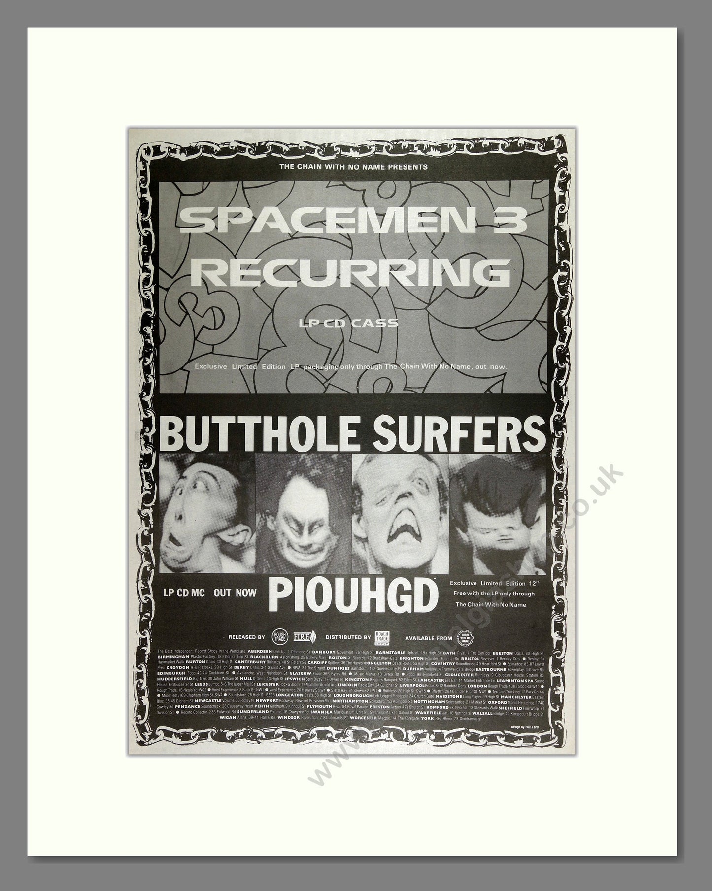 Butthole Surfers - Ploughed. Vintage Advert 1991 (ref AD16268)