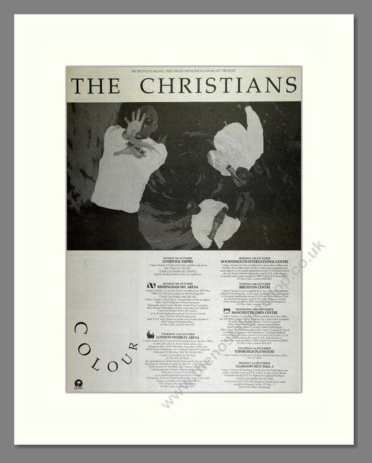 Christians (The) - Colour UK Tour. Vintage Advert 1990 (ref AD16279)