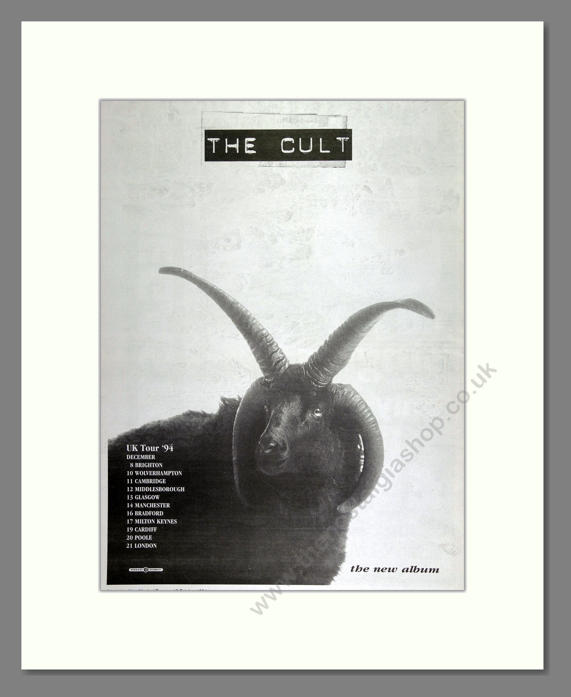 Cult (The) - UK Tour. Vintage Advert 1994 (ref AD16281)