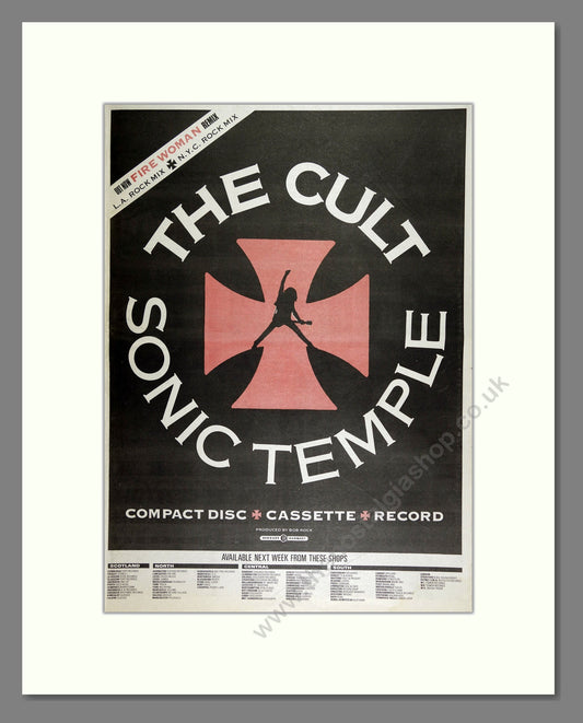 Cult (The) - Sonic Temple. Vintage Advert 1989 (ref AD16283)