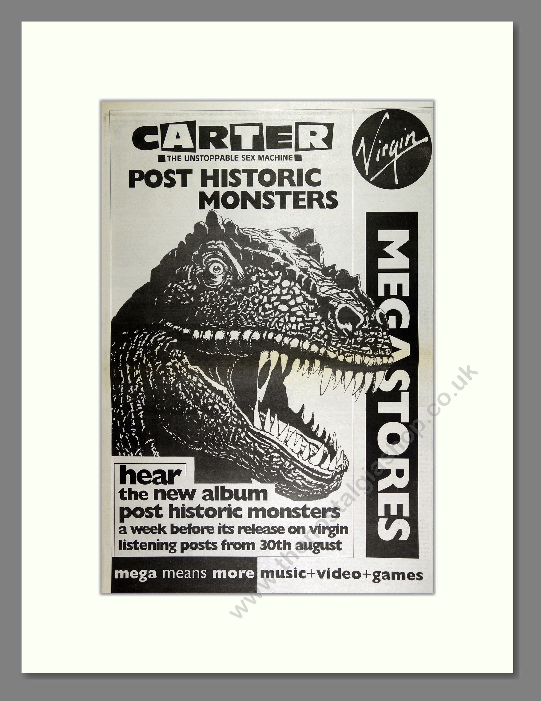 Carter USM - Post Historic Monsters. Vintage Advert 1993 (ref AD16286)