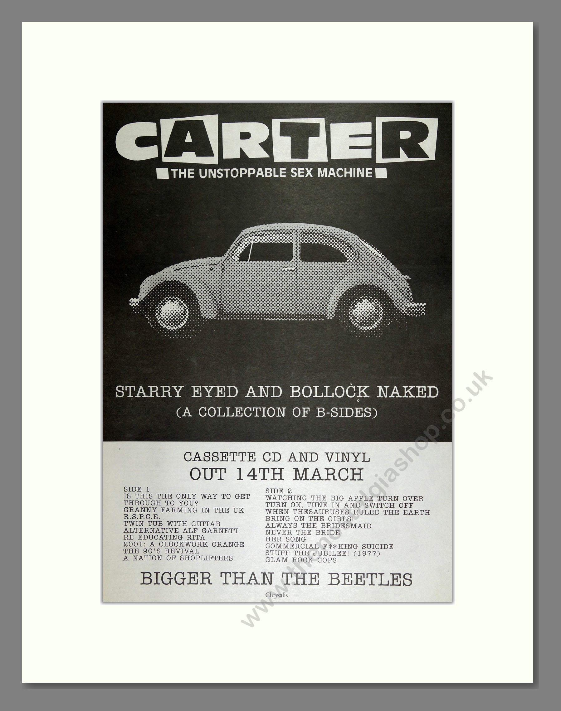 Carter USM - Starry Eyed and Bollock Naked. Vintage Advert 1994 (ref AD16289)