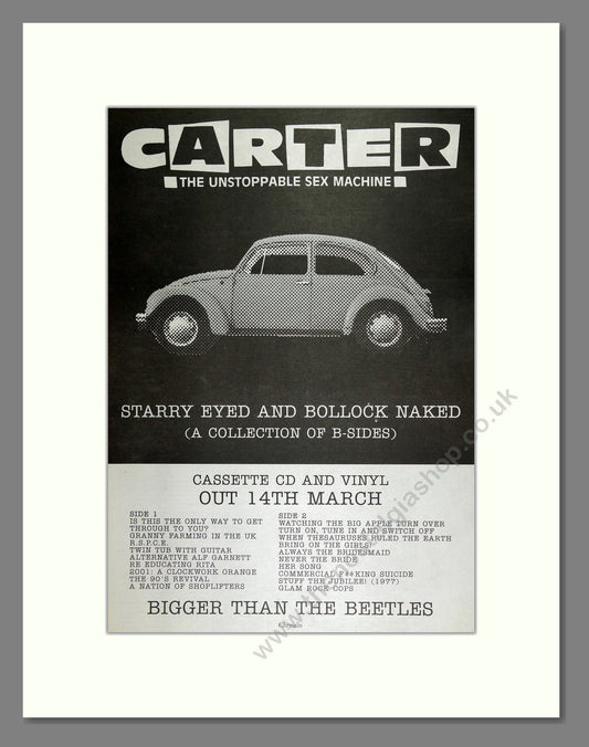 Carter USM - Starry Eyed and Bollock Naked. Vintage Advert 1994 (ref AD16289)