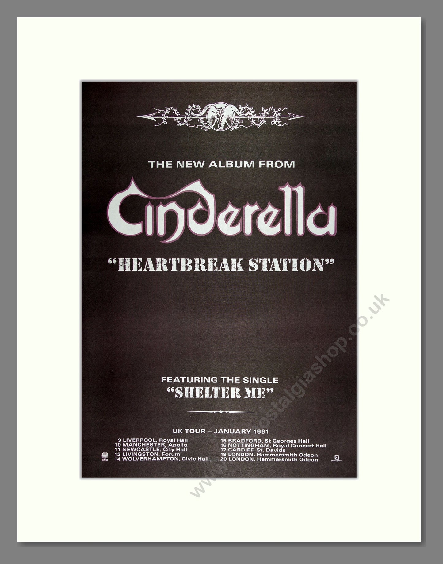 Cinderella - Heartbreak Station. Vintage Advert 1990 (ref AD16290)