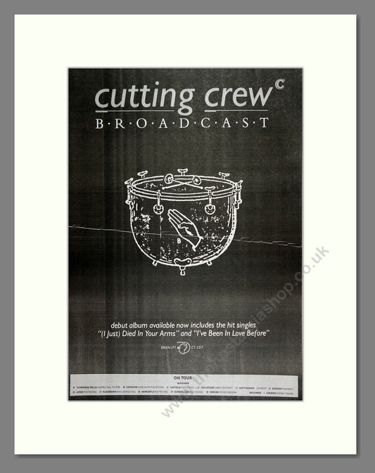 Cutting Crew - Broadcast. Vintage Advert 1986 (ref AD16294)