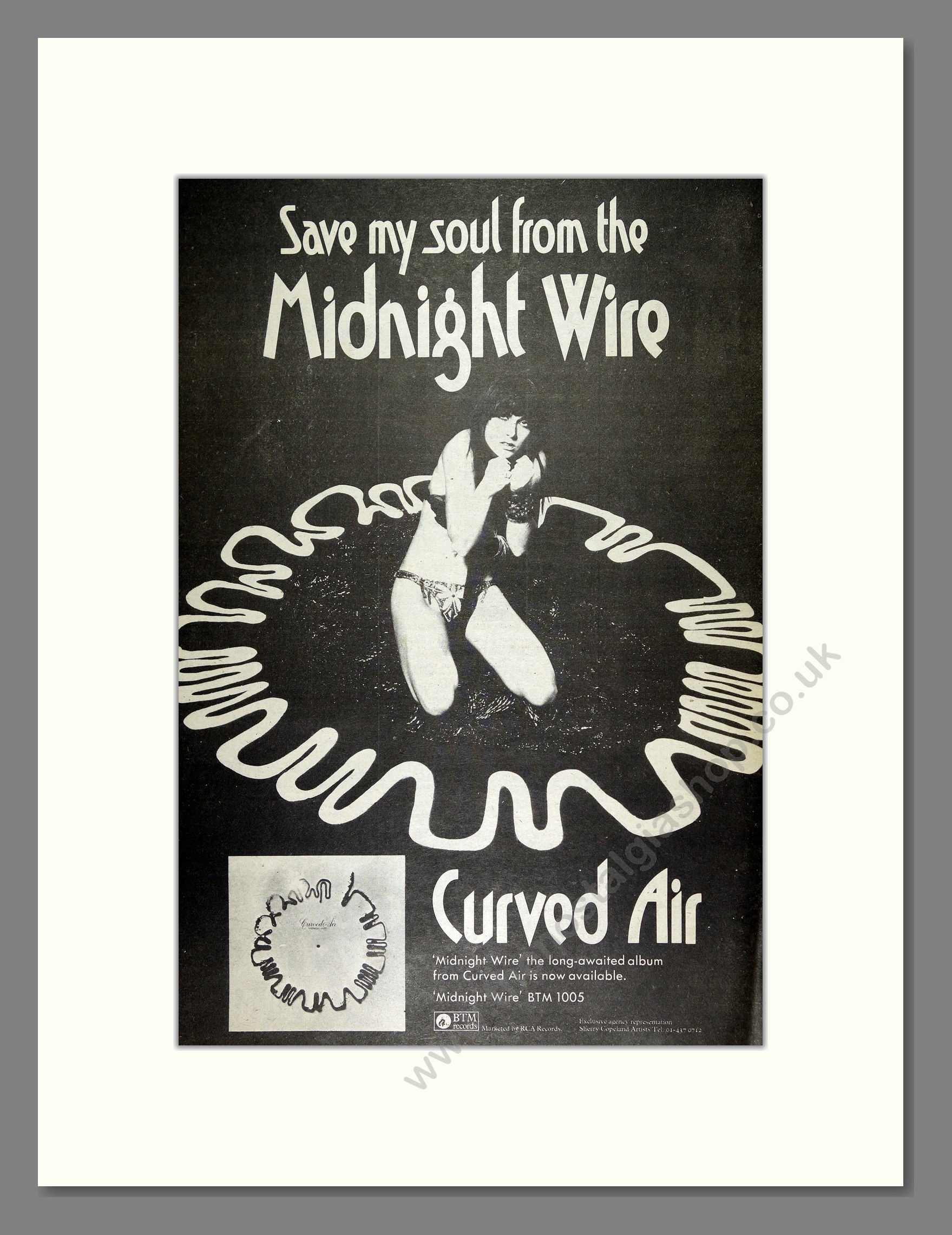 Curved Air - Save My Soul From The Midnight Wire. Vintage Advert 1975 (ref AD16297)