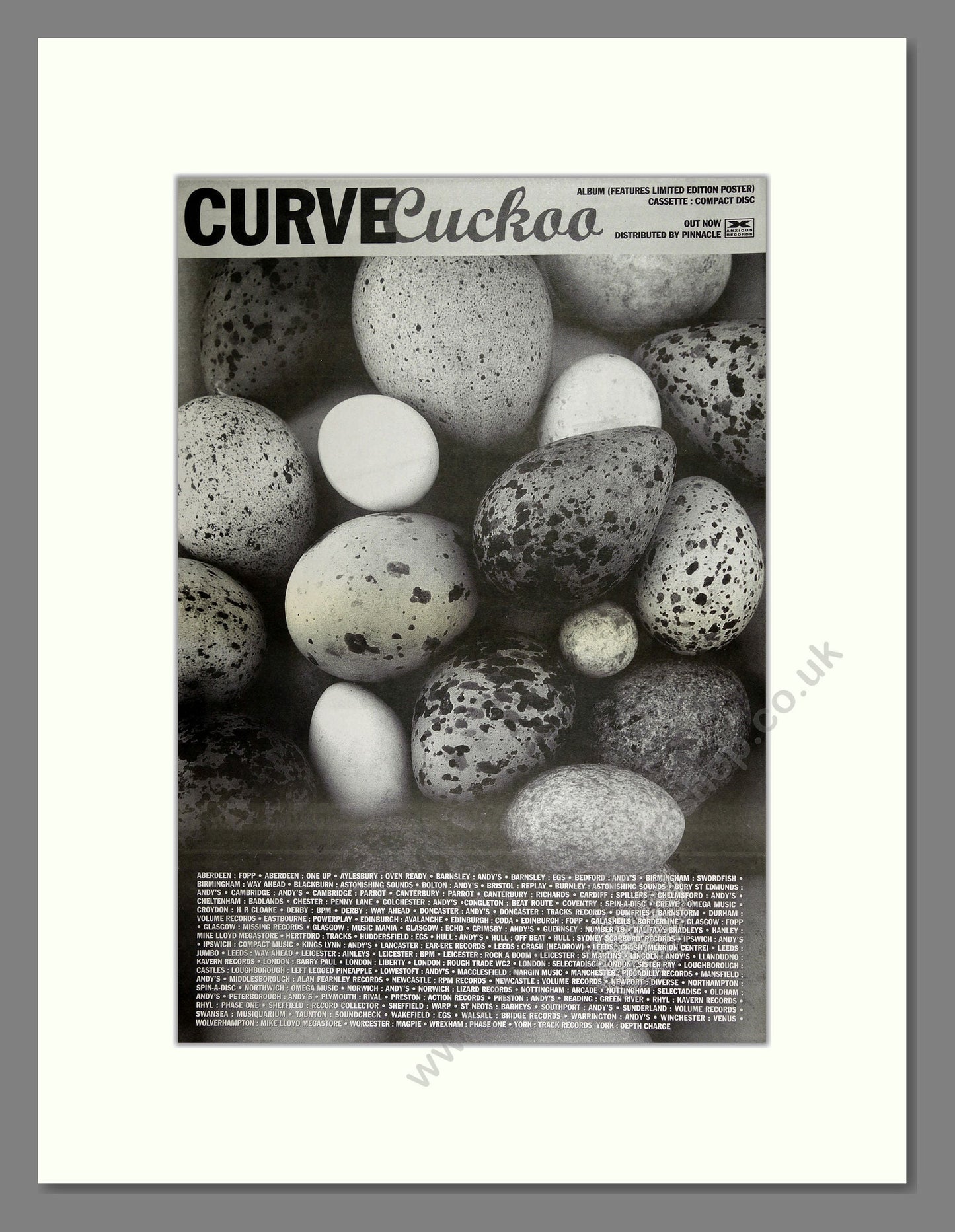 Curve - Cuckoo. Vintage Advert 1993 (ref AD16303)