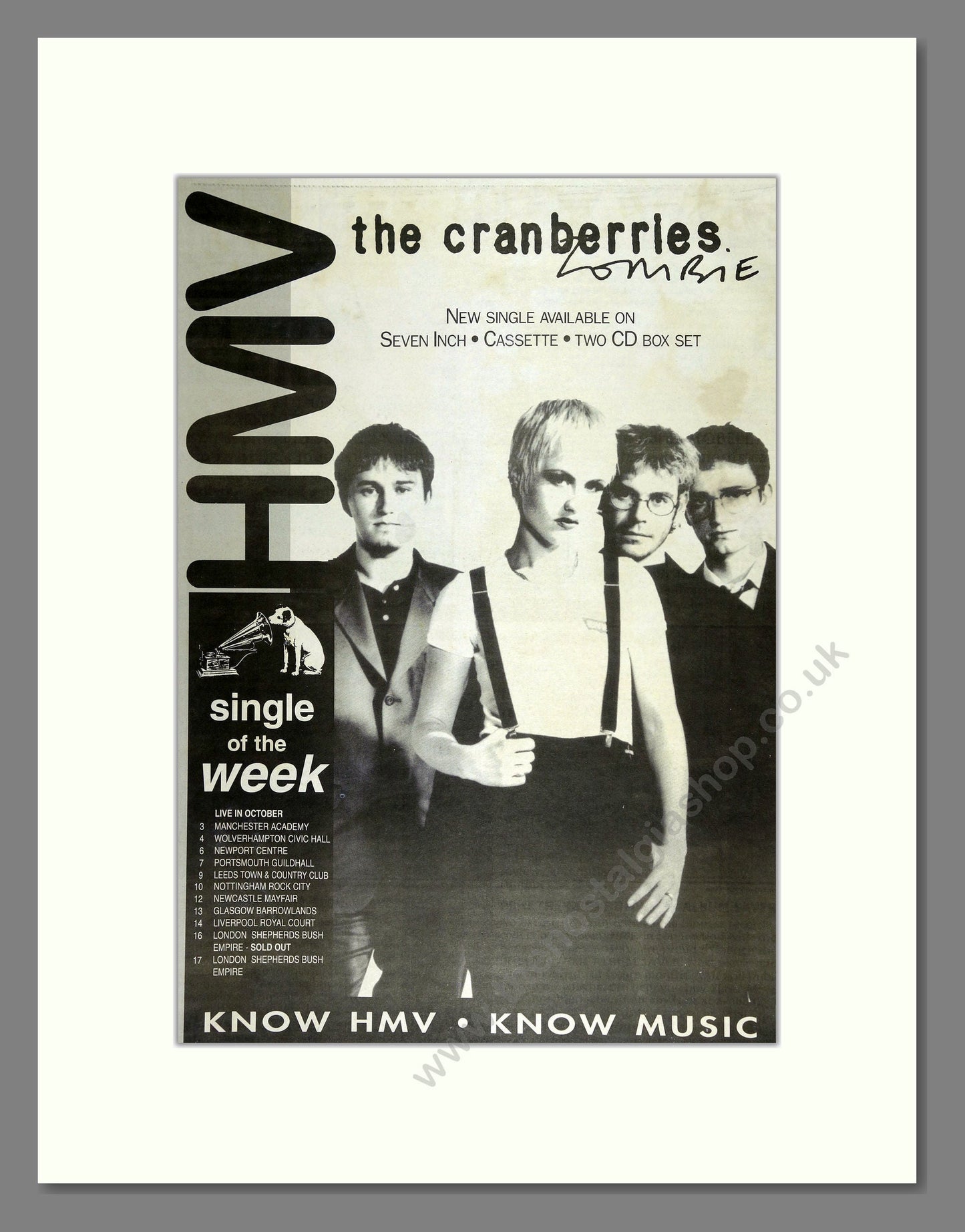 Cranberries (The) - Zombie. Vintage Advert 1994 (ref AD16314)