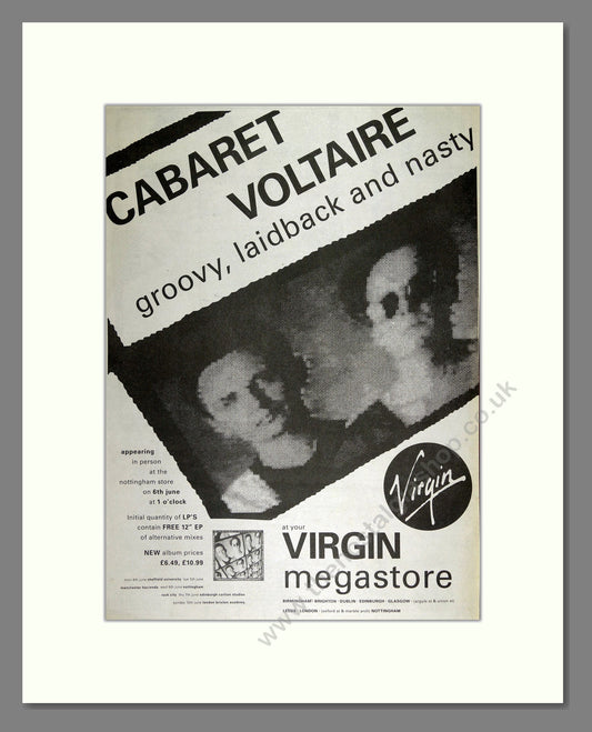 Cabaret Voltaire - Groovy, Laidback and Nasty. Vintage Advert 1990 (ref AD16316)