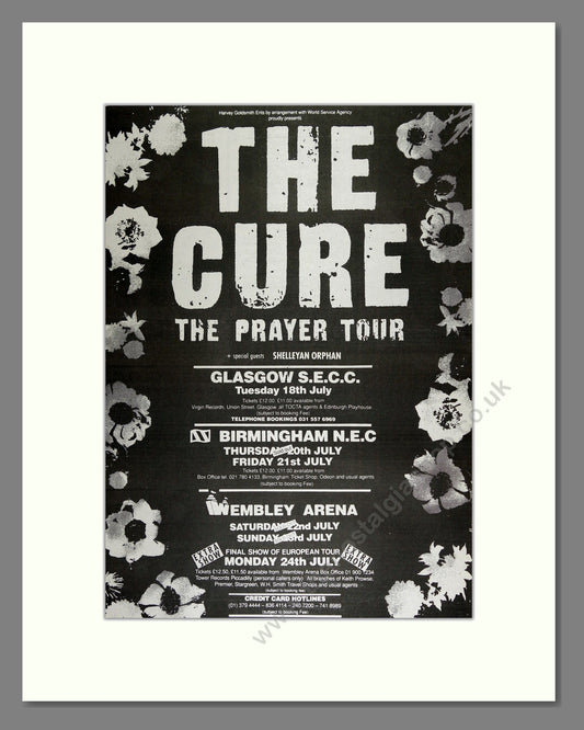 Cure (The) - The Prayer Tour. Vintage Advert 1989 (ref AD16317)