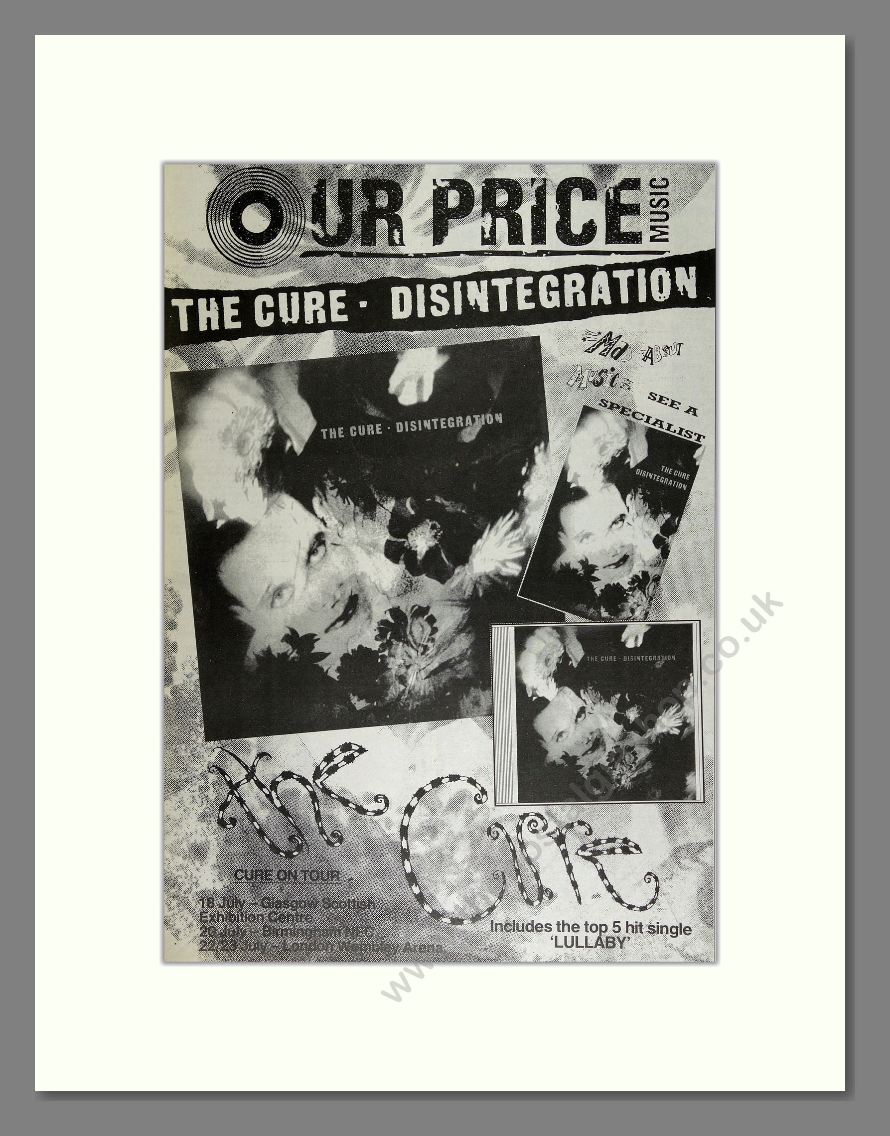 Cure (The) - Disintegration. Vintage Advert 1989 (ref AD16319)