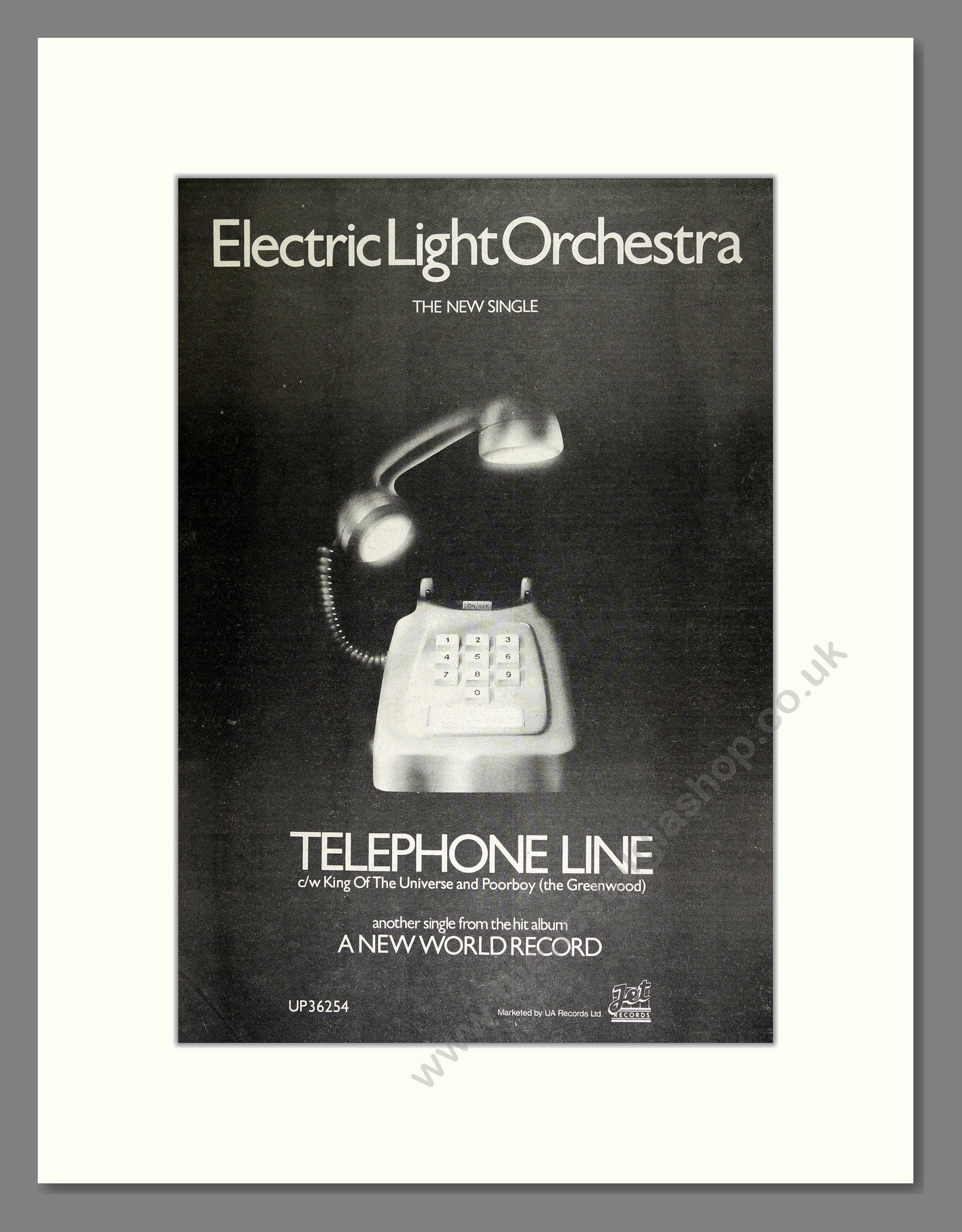 Electric Light Orchestra ELO - Telephone Line. Vintage Advert 1977 (ref AD16324)