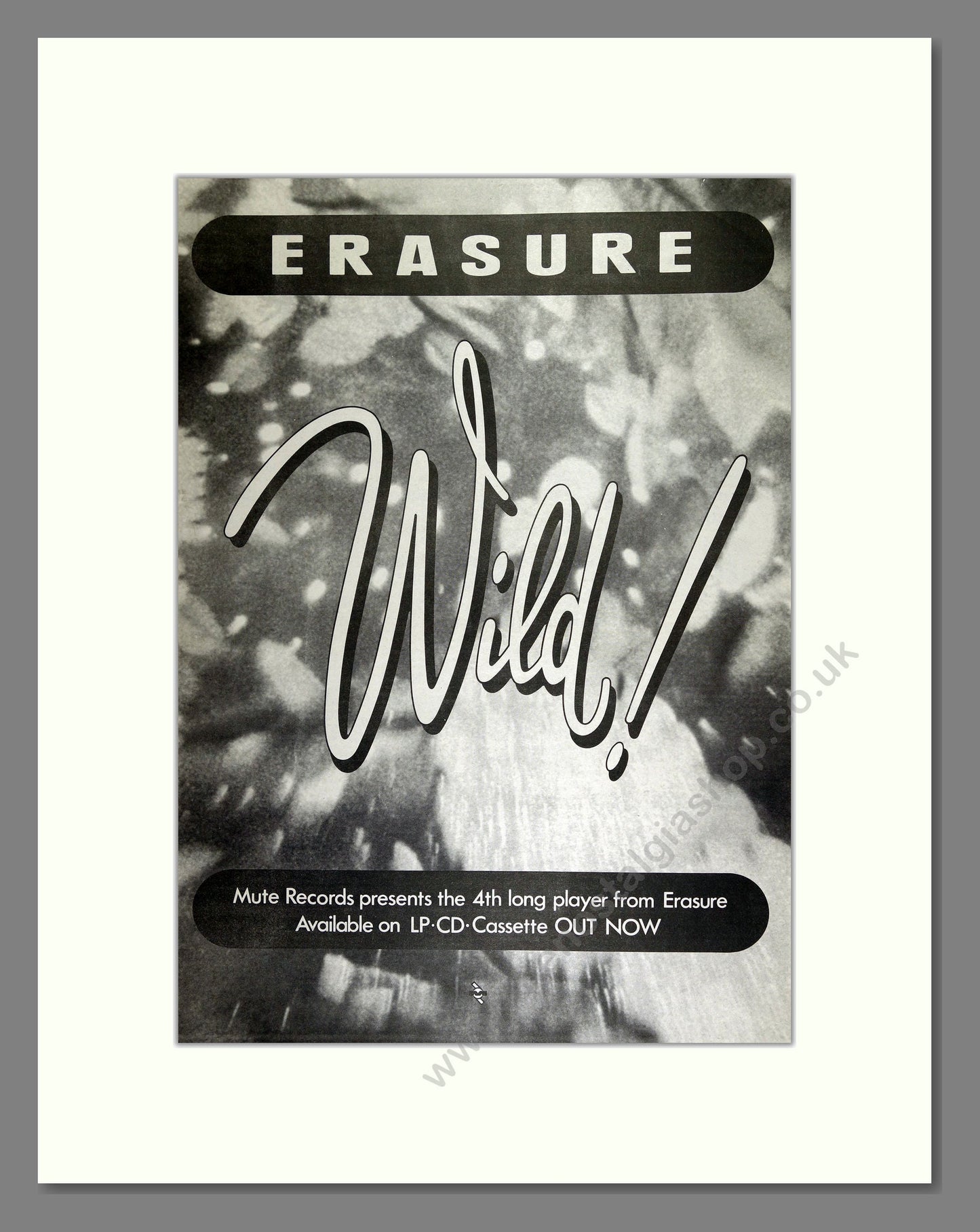 Erasure - Wild!. Vintage Advert 1989 (ref AD16330)