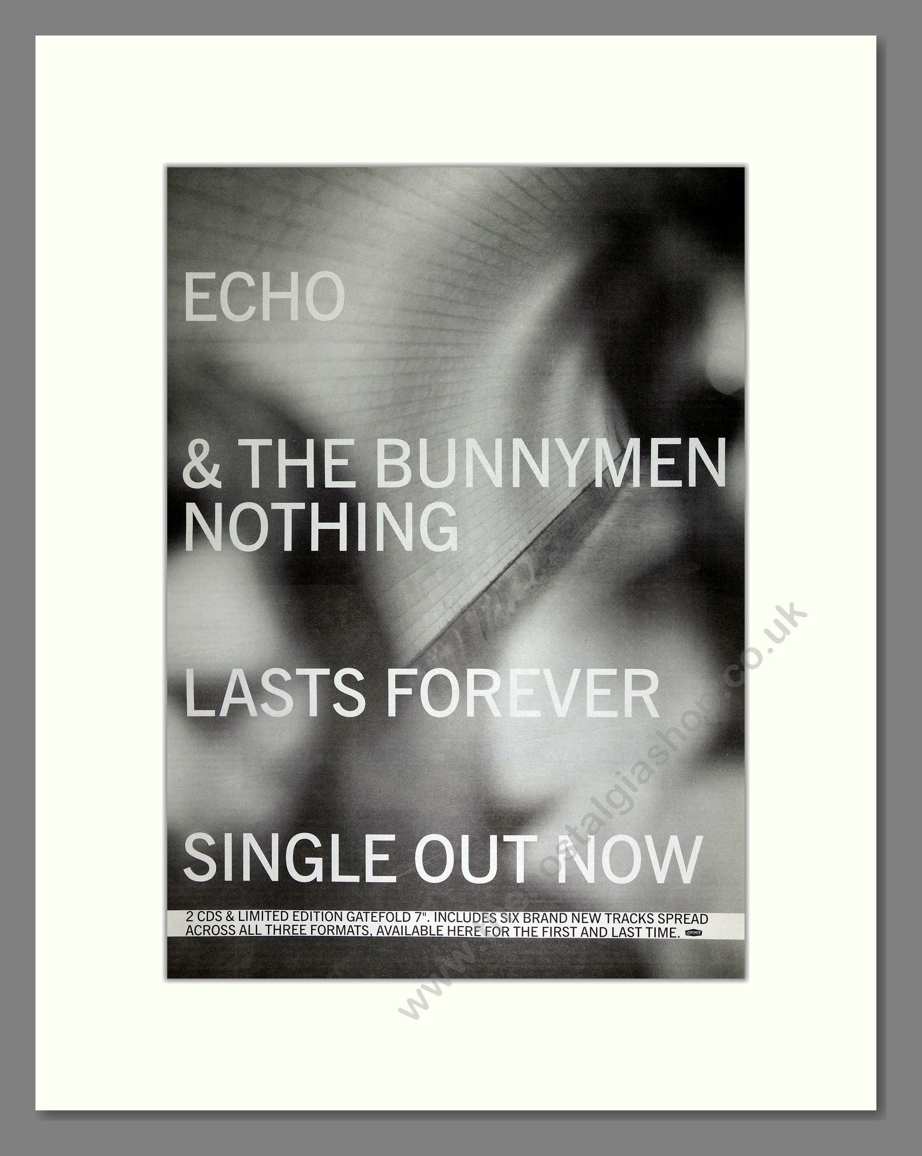 Echo and the Bunnymen - Nothing Lasts Forever. Vintage Advert 1997 (ref AD16333)