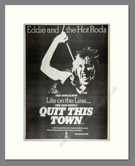 Eddie And The Hotrods - Quit This Town. Vintage Advert 1977 (ref AD16337)