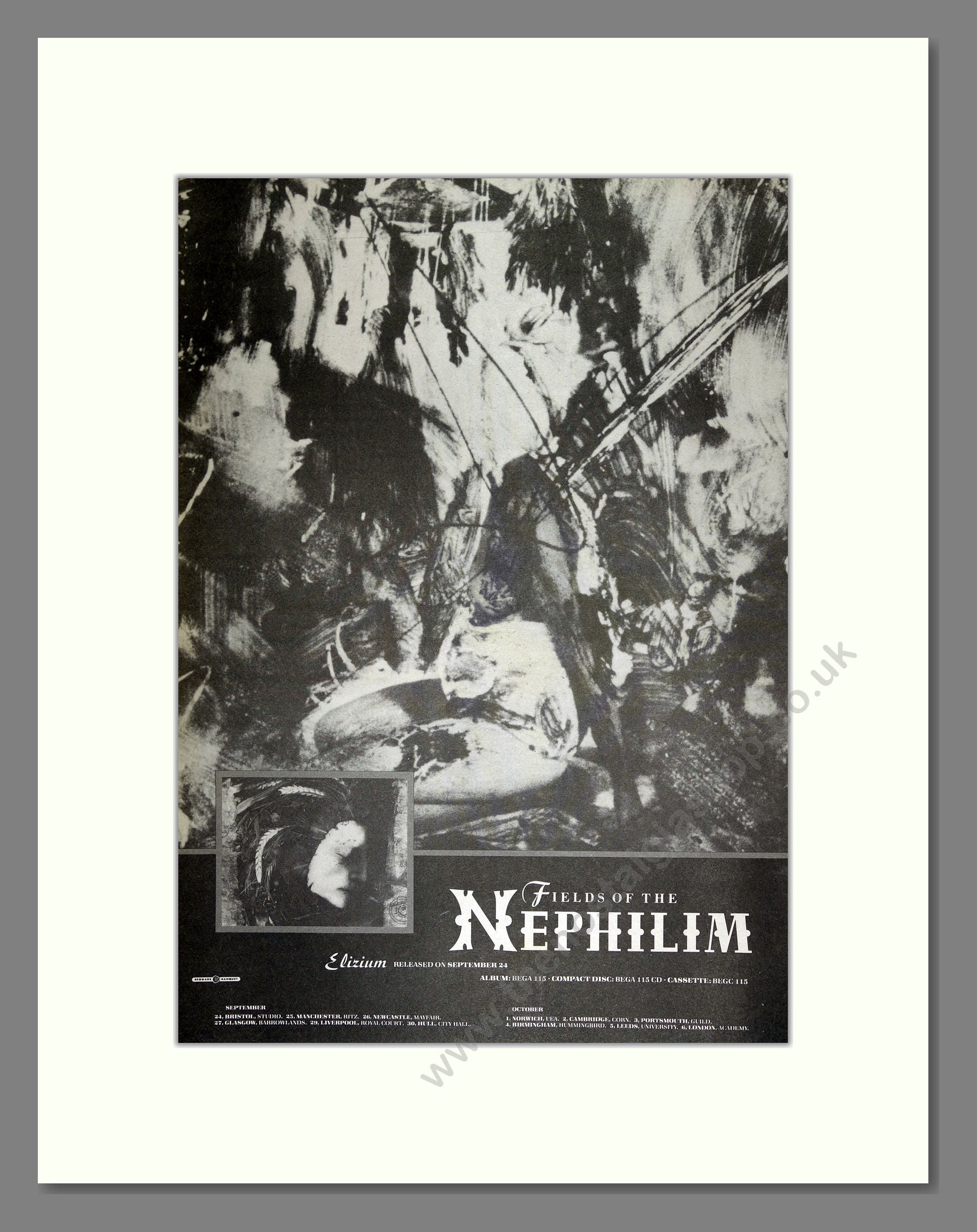 Fields Of The Nephilim - Elizium. Vintage Advert 1990 (ref AD16349)