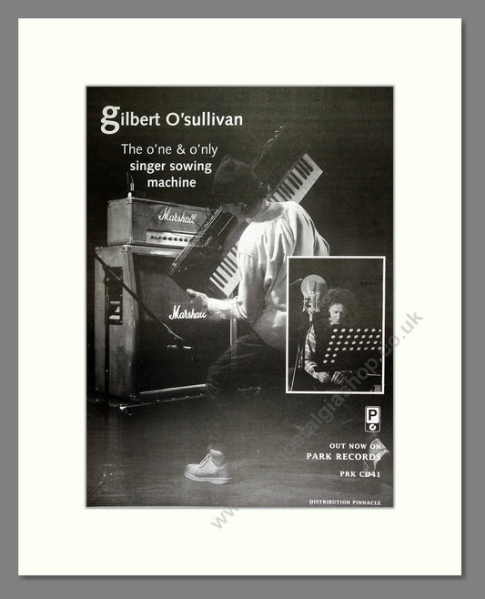 Gilbert O'Sullivan - Singer Sowing Machine. Vintage Advert 1997 (ref AD16395)